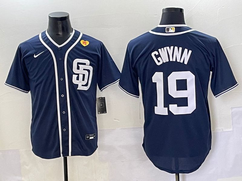 Men 2025 San Diego Padres #19 Gwynn Blue Game Nike MLB Jersey style 28
